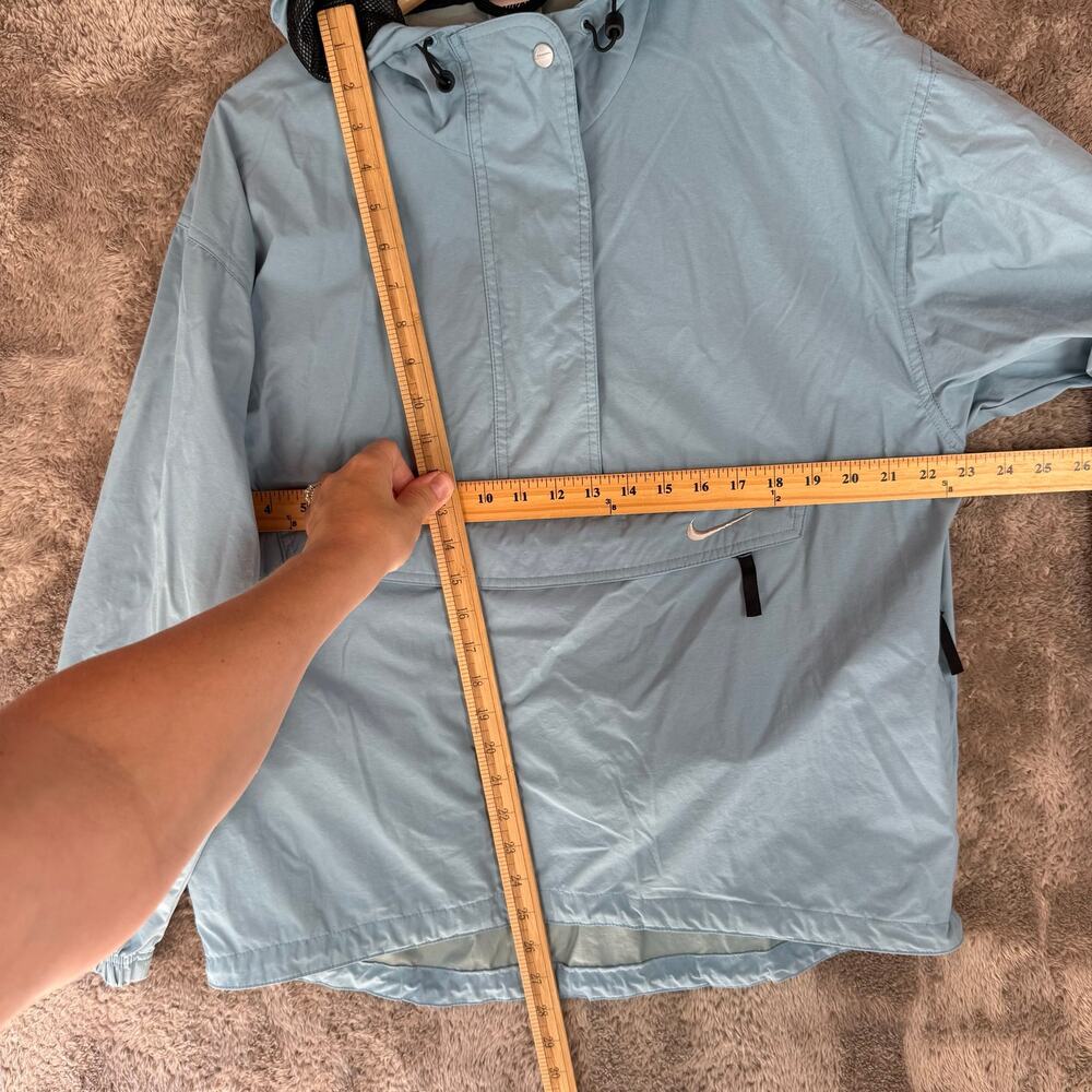 Vintage 90s Y2K Nike Blue Anorak 1/2 Zip Snap Windbreaker Jacket Swoosh S 4-6 - Picture 12 of 12